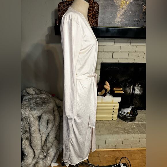 FASHION NOVA long cardigan sweater cream soft spandex belted size large - Picture 6 of 8